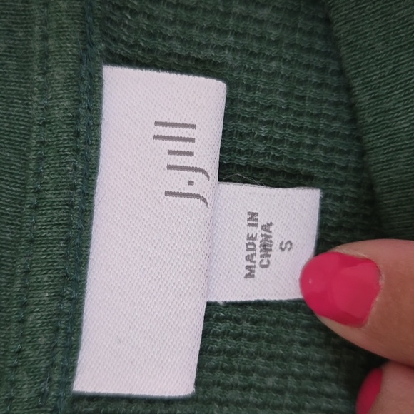 J. Jill Green Waffle Knit Top Size Small - Picture 6 of 8